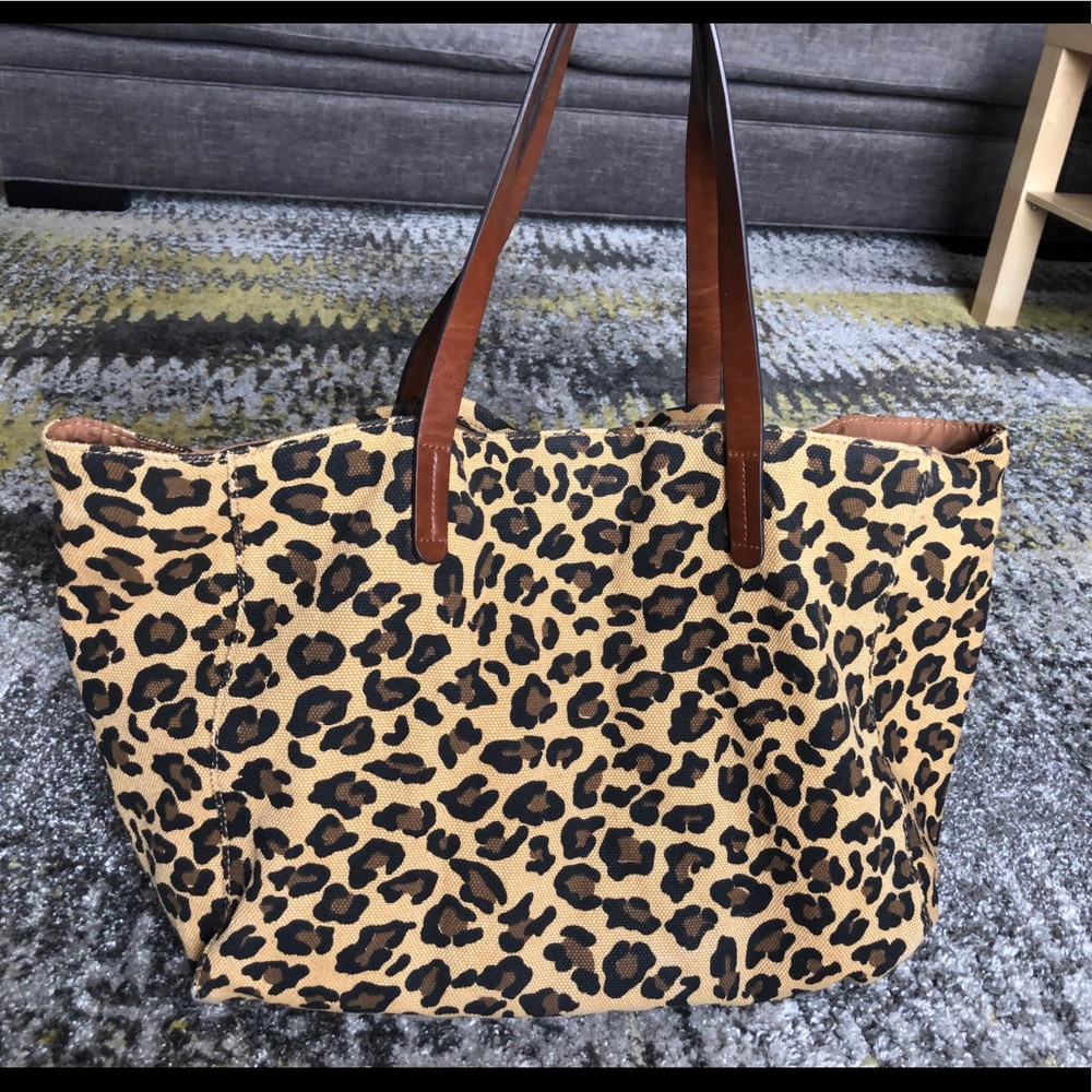 GAP Leopard Canvas Tote Bag